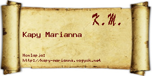 Kapy Marianna névjegykártya